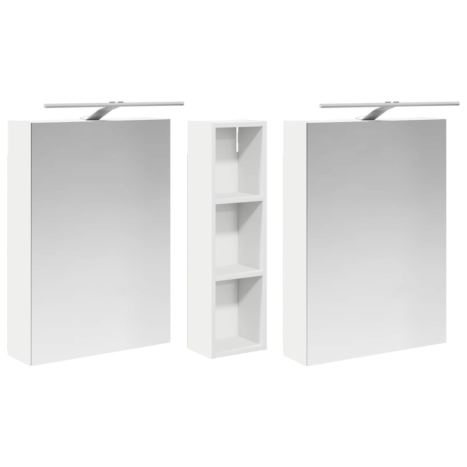 Badkamerkastenset 3 pcs 120 x 14,5 x 70 cm Bewerkt hout
