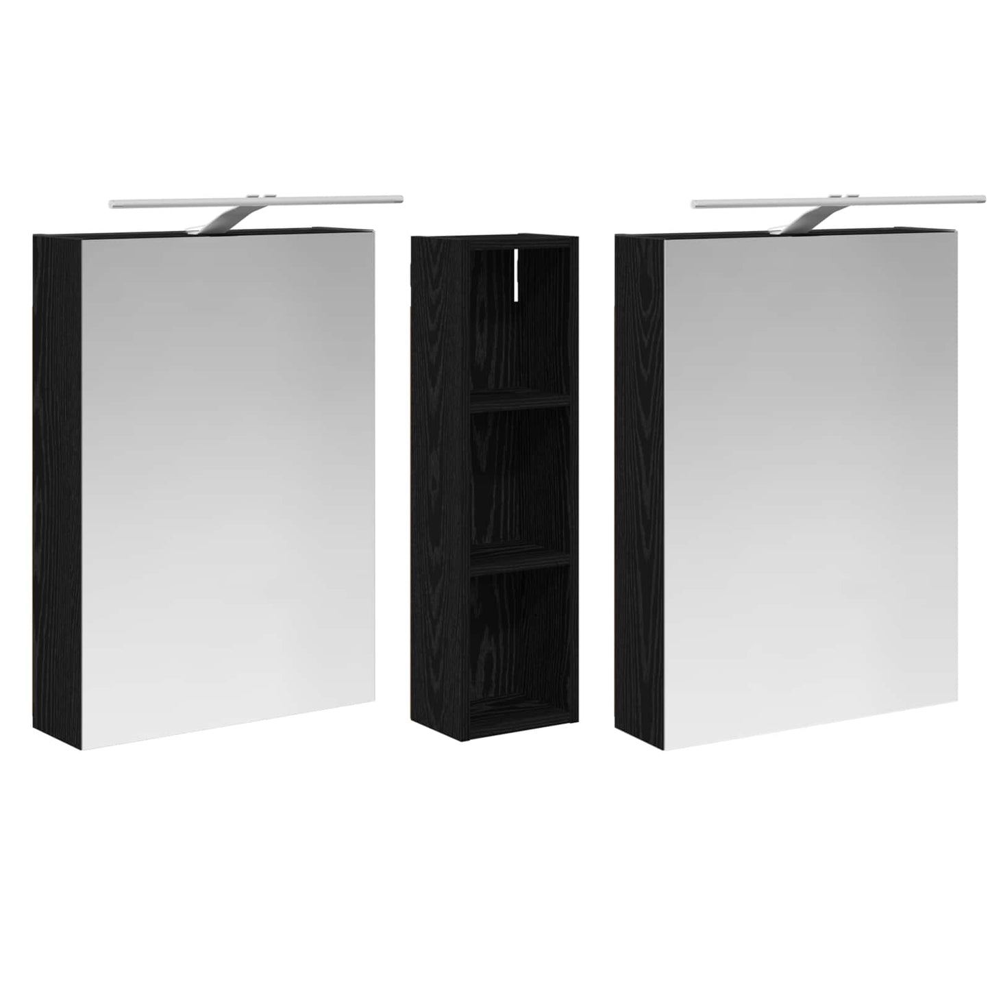 Badkamerkastenset 3 pcs 120 x 14,5 x 70 cm Bewerkt hout
