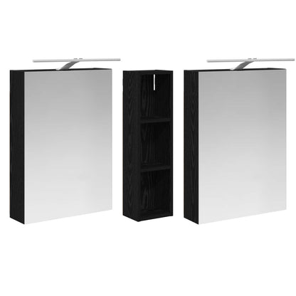Badkamerkastenset 3 pcs 120 x 14,5 x 70 cm Bewerkt hout