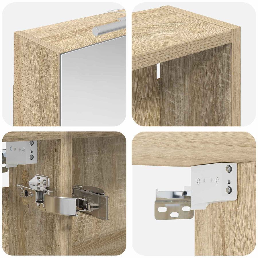Badkamerkastenset 3 pcs 120 x 14,5 x 70 cm Bewerkt hout