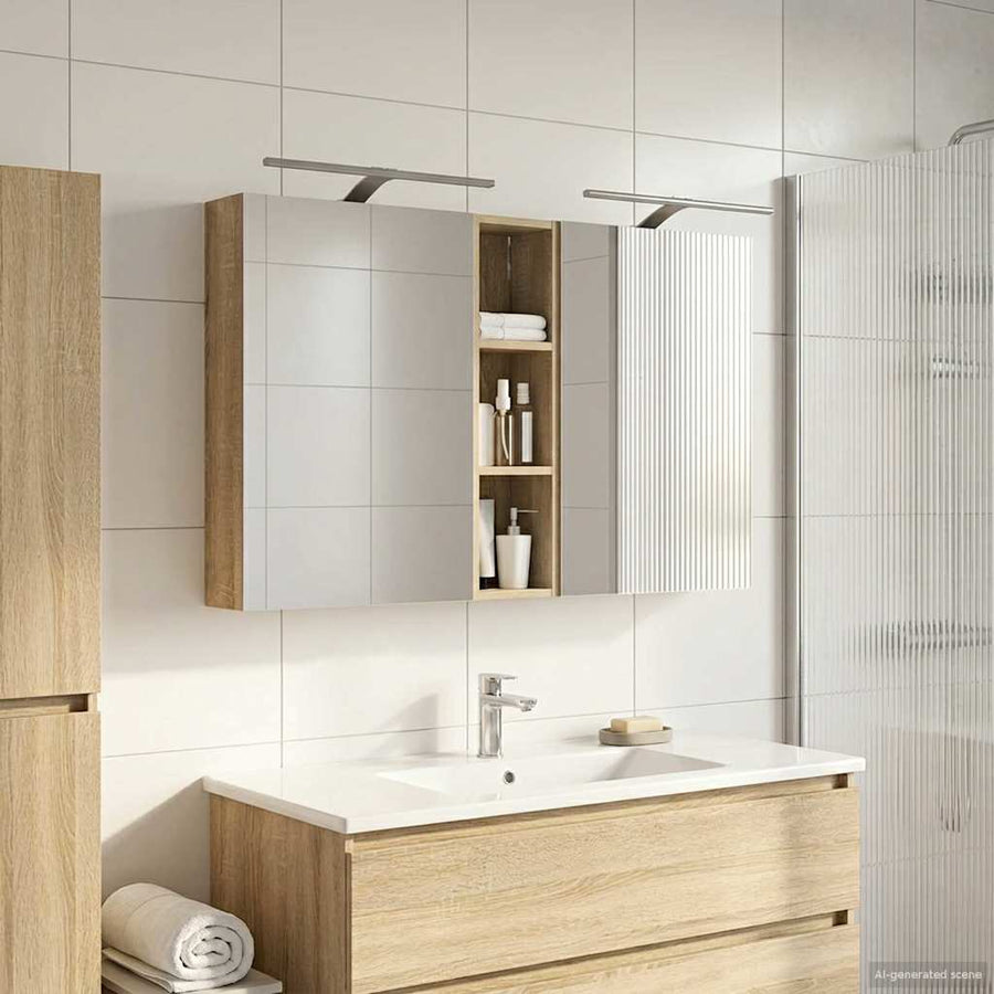 Badkamerkastenset 3 pcs 120 x 14,5 x 70 cm Bewerkt hout