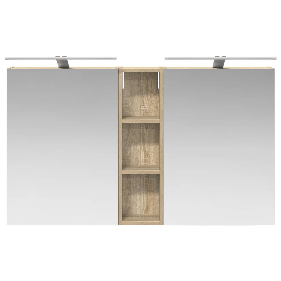 Badkamerkastenset 3 pcs 120 x 14,5 x 70 cm Bewerkt hout