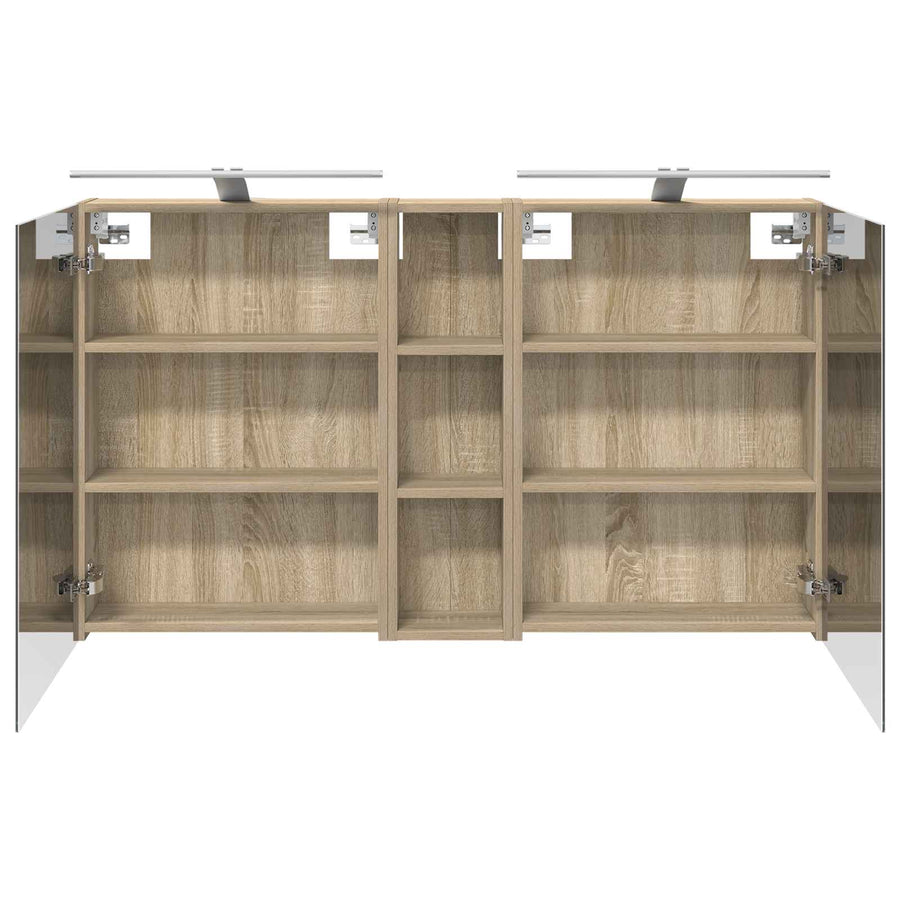Badkamerkastenset 3 pcs 120 x 14,5 x 70 cm Bewerkt hout