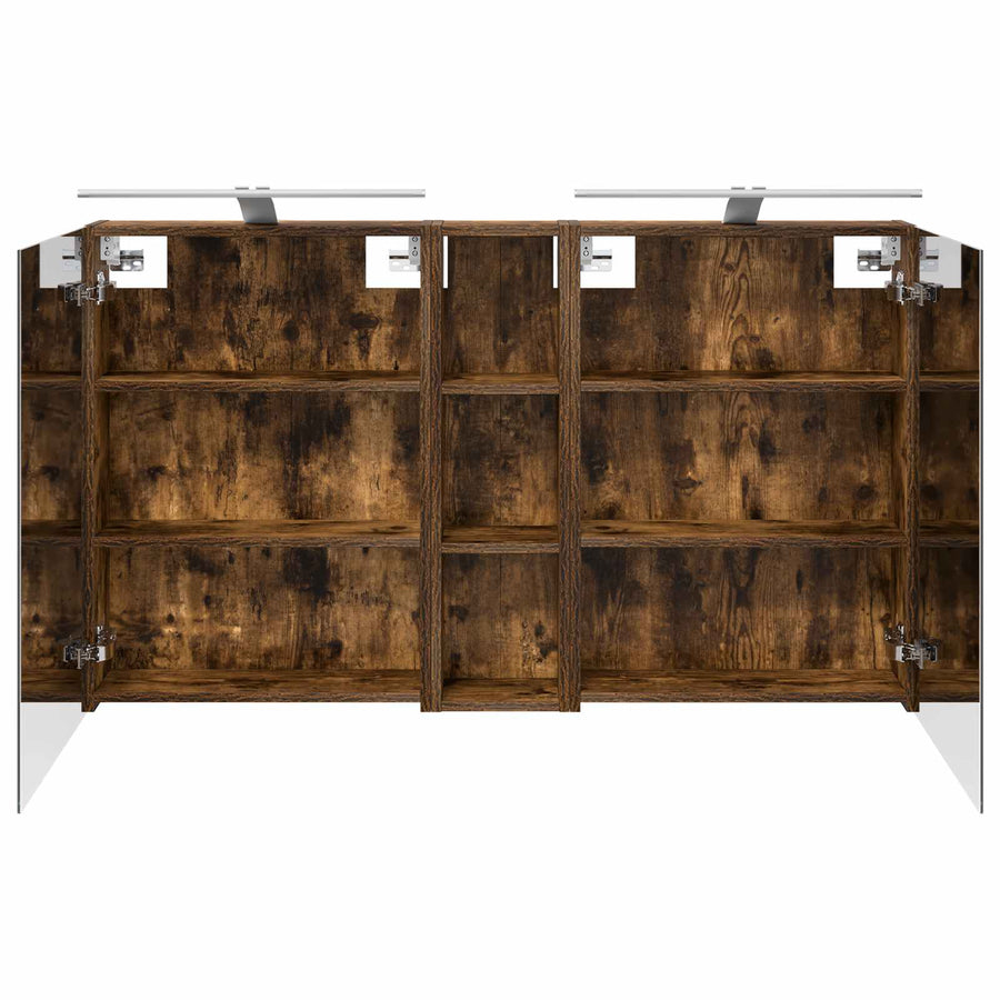 Badkamerkastenset 3 pcs 120 x 14,5 x 70 cm Bewerkt hout