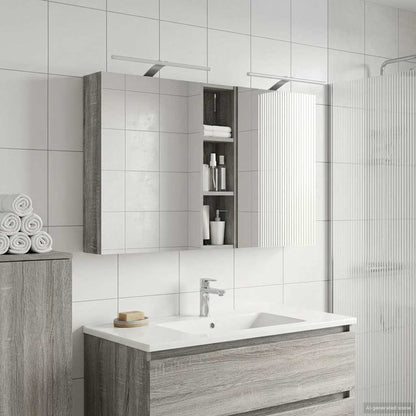 Badkamerkastenset 3 pcs 120 x 14,5 x 70 cm Bewerkt hout