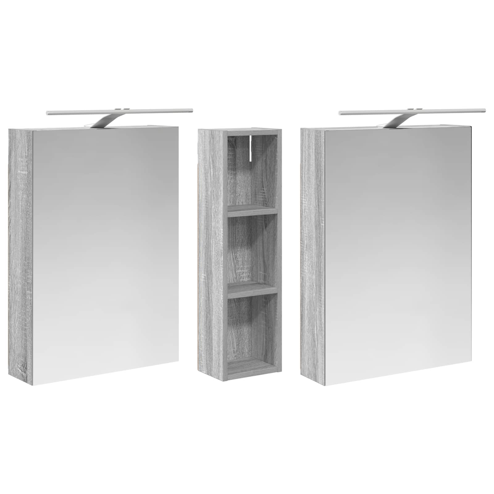 Badkamerkastenset 3 pcs 120 x 14,5 x 70 cm Bewerkt hout