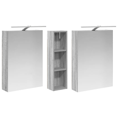 Badkamerkastenset 3 pcs 120 x 14,5 x 70 cm Bewerkt hout