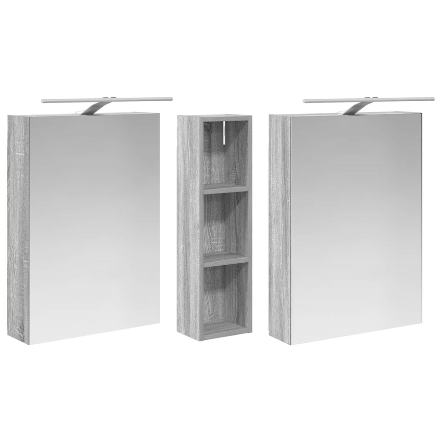 Badkamerkastenset 3 pcs 120 x 14,5 x 70 cm Bewerkt hout