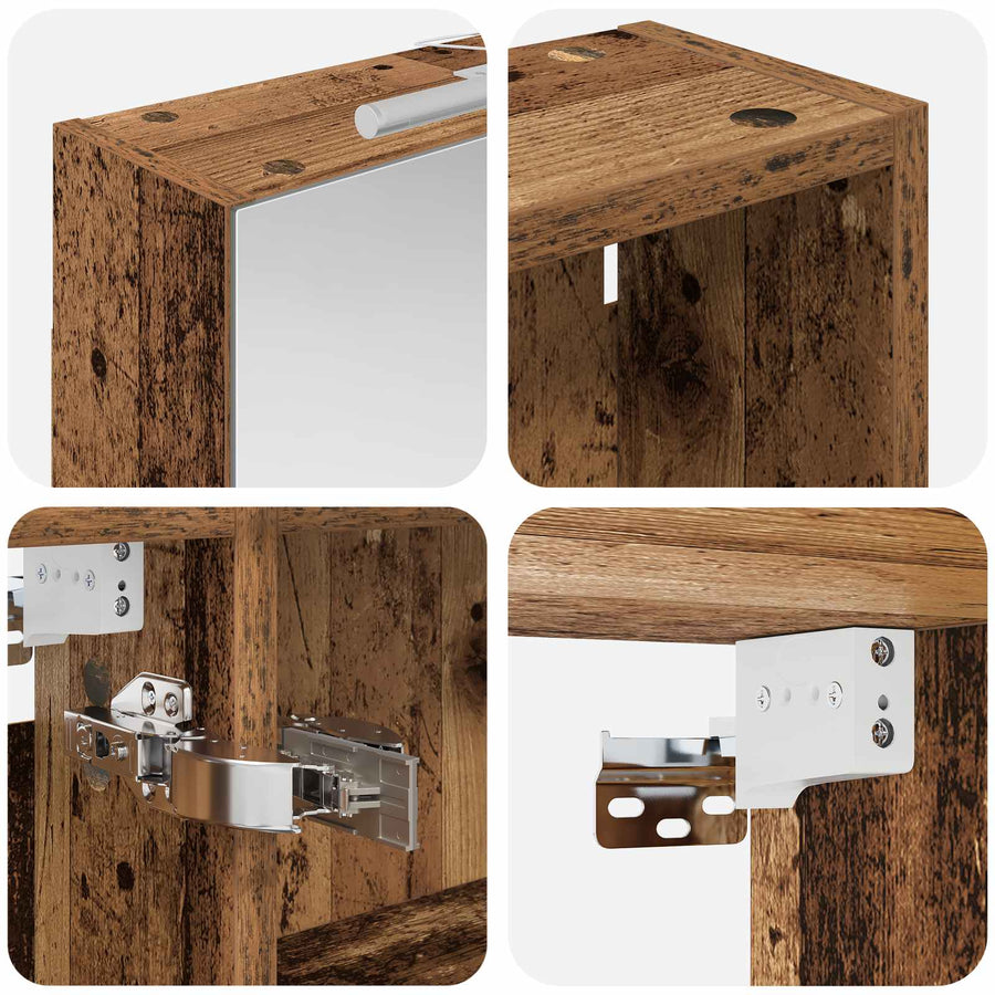 Badkamerkastenset 3 pcs 120 x 14,5 x 70 cm Bewerkt hout