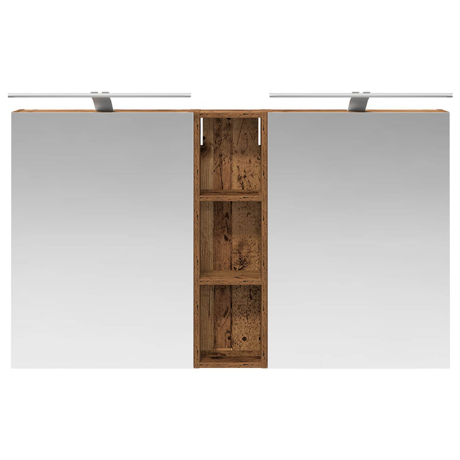 Badkamerkastenset 3 pcs 120 x 14,5 x 70 cm Bewerkt hout