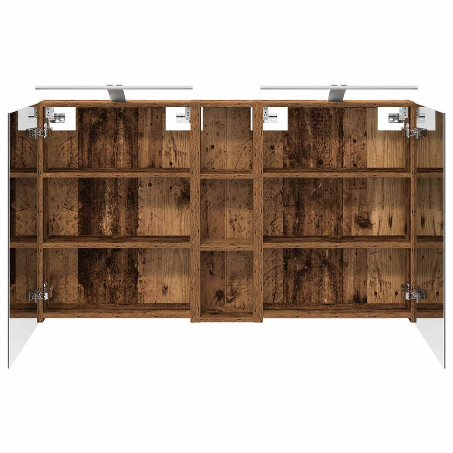 Badkamerkastenset 3 pcs 120 x 14,5 x 70 cm Bewerkt hout