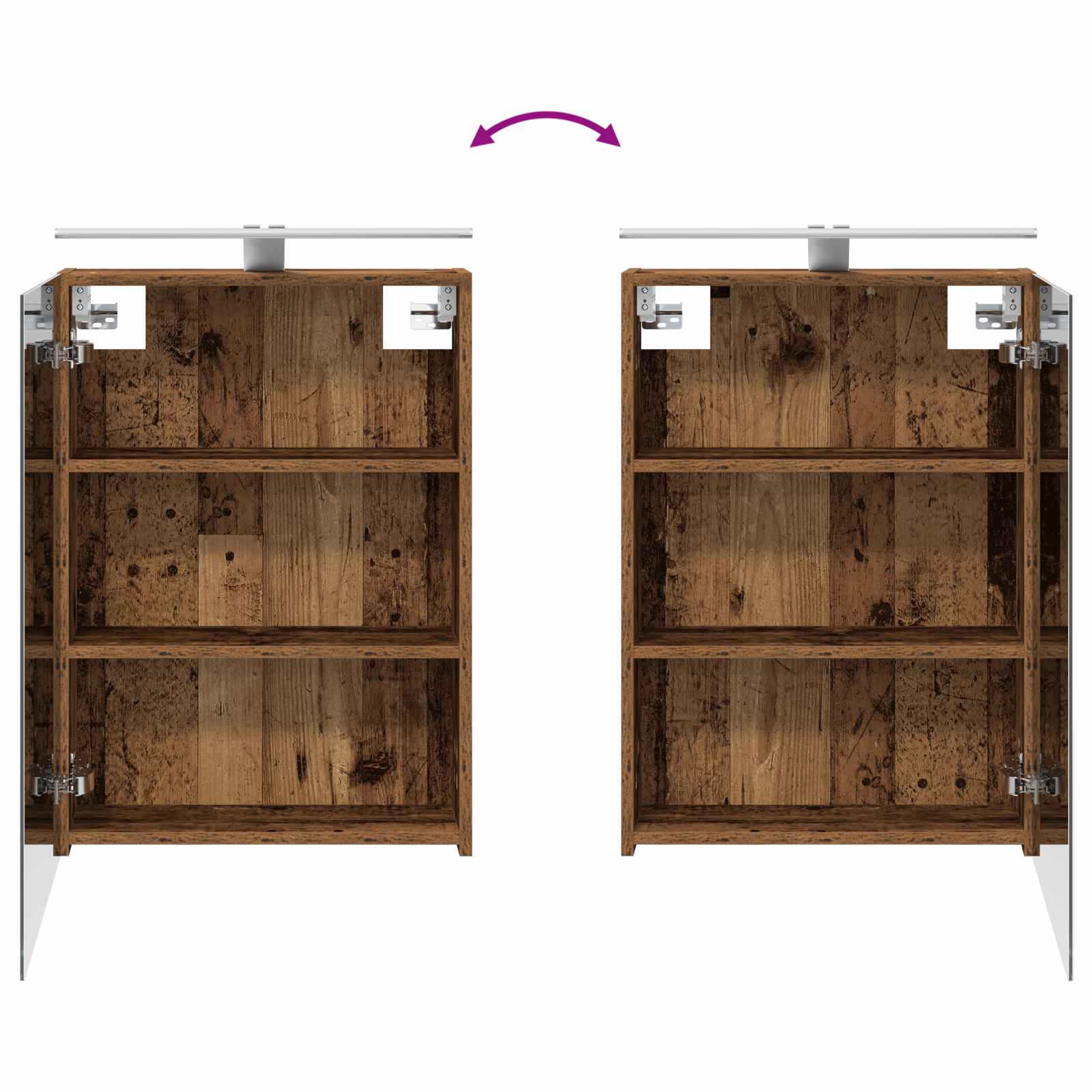 Badkamerkastenset 3 pcs 120 x 14,5 x 70 cm Bewerkt hout