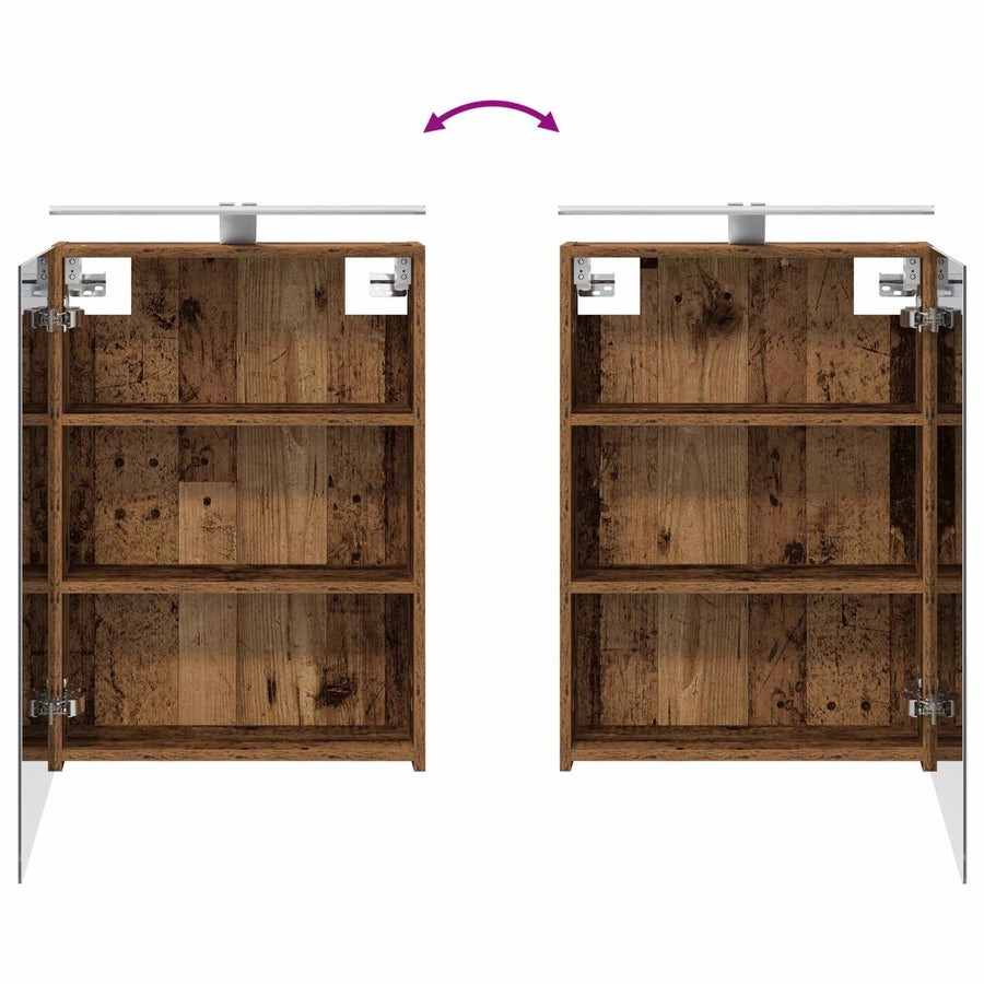 Badkamerkastenset 3 pcs 120 x 14,5 x 70 cm Bewerkt hout