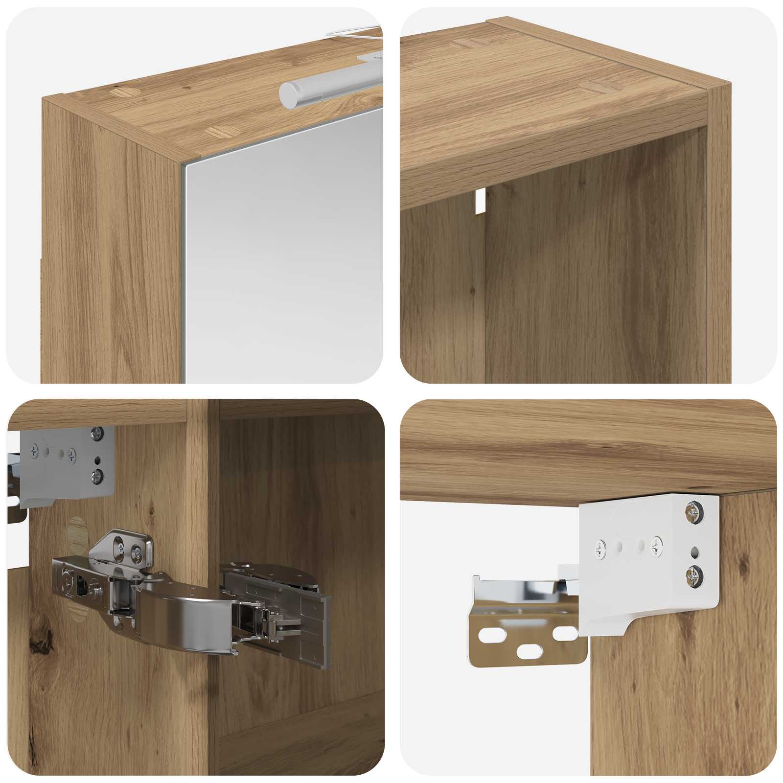 Badkamerkastenset 3 pcs 120 x 14,5 x 70 cm Bewerkt hout
