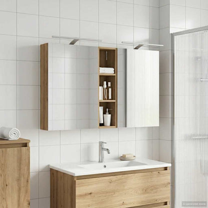 Badkamerkastenset 3 pcs 120 x 14,5 x 70 cm Bewerkt hout