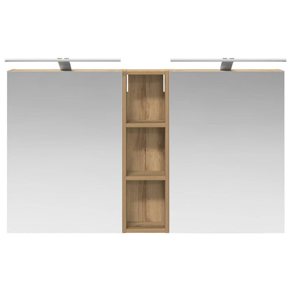 Badkamerkastenset 3 pcs 120 x 14,5 x 70 cm Bewerkt hout