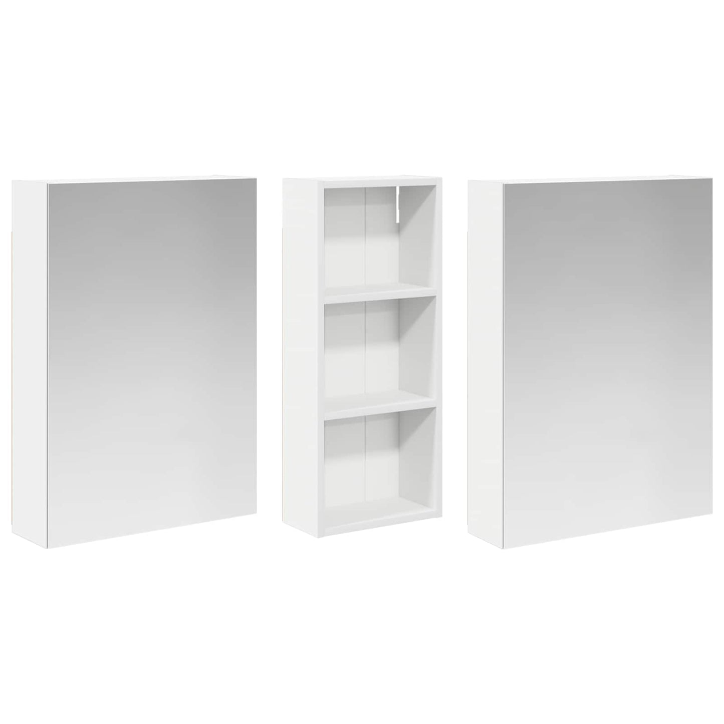 Badkamerkastenset 3 pcs 130 x 14,5 x 70 cm Bewerkt hout
