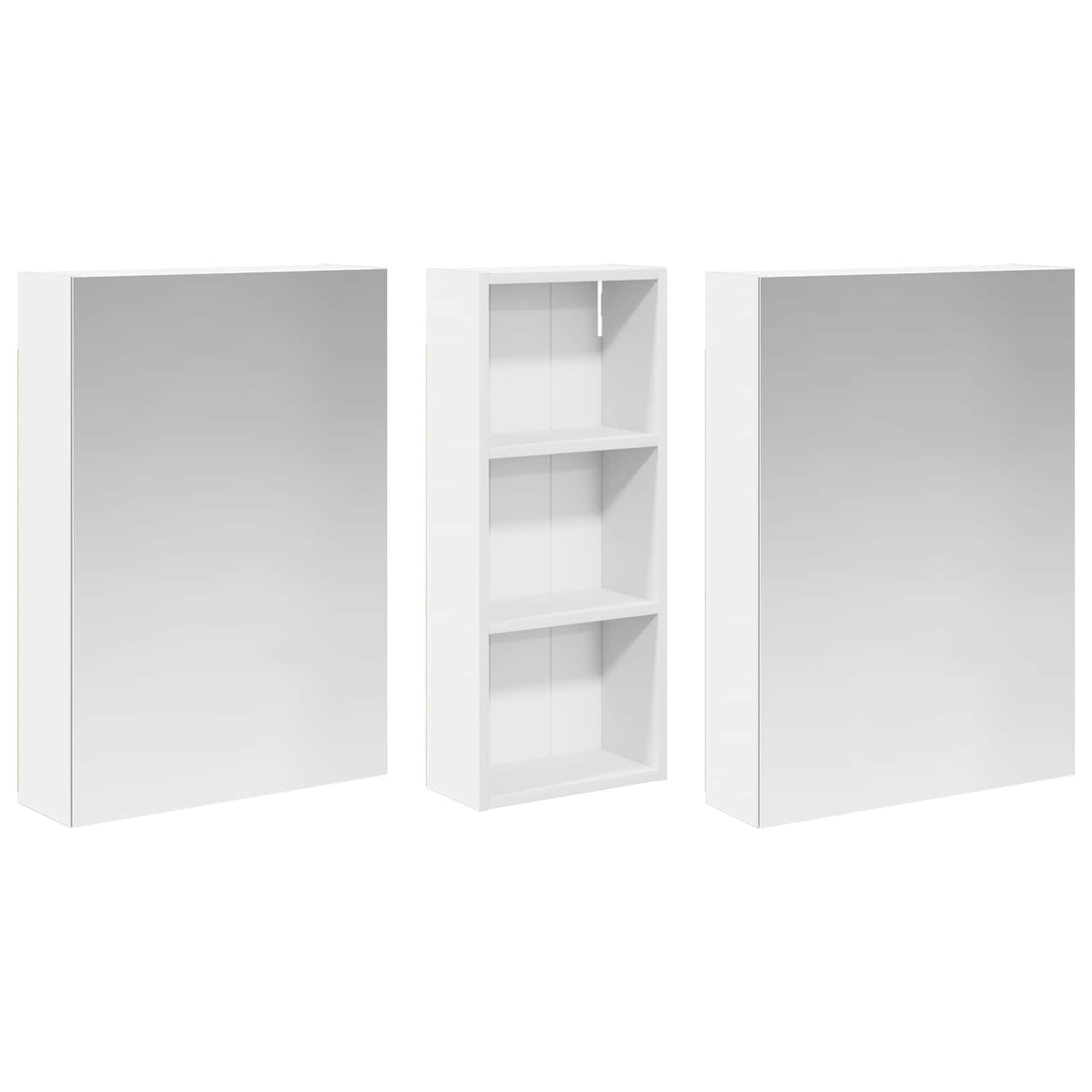 Badkamerkastenset 3 pcs 130 x 14,5 x 70 cm Bewerkt hout