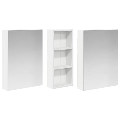 Badkamerkastenset 3 pcs 130 x 14,5 x 70 cm Bewerkt hout
