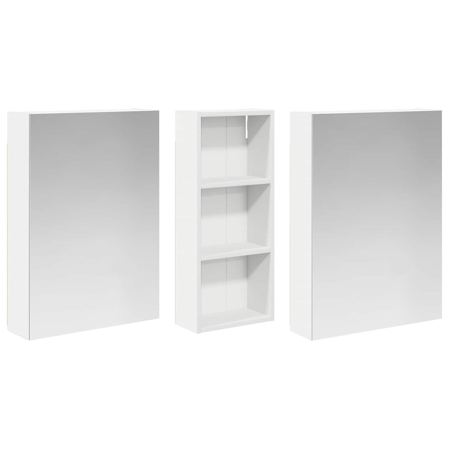 Badkamerkastenset 3 pcs 130 x 14,5 x 70 cm Bewerkt hout