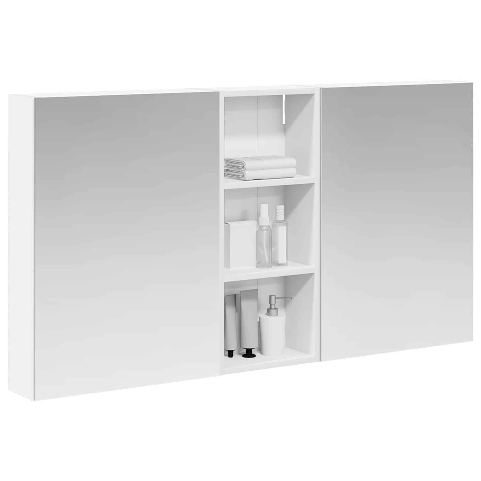 Badkamerkastenset 3 pcs 130 x 14,5 x 70 cm Bewerkt hout