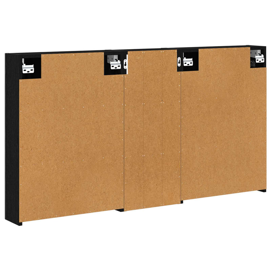 Badkamerkastenset 3 pcs 130 x 14,5 x 70 cm Bewerkt hout
