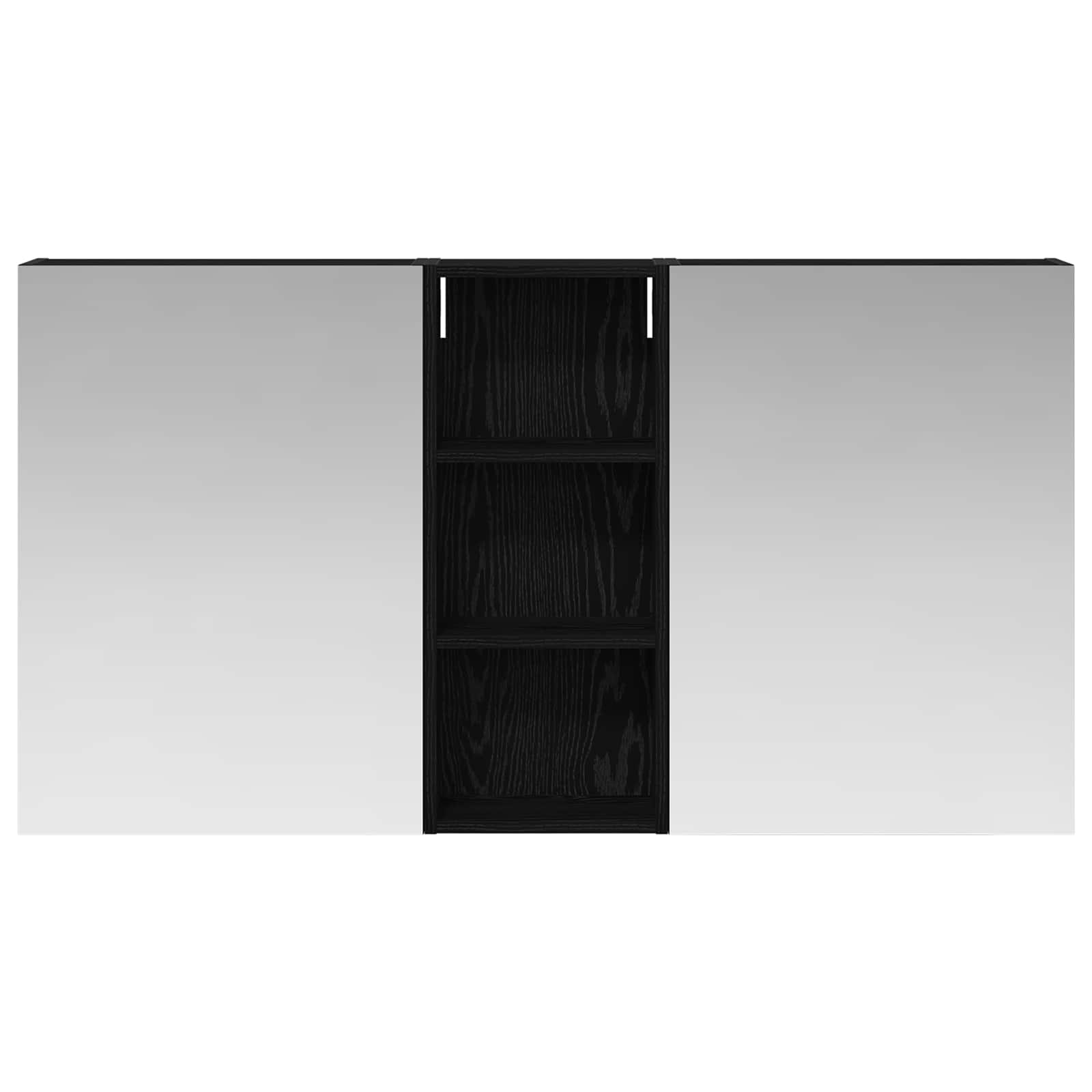 Badkamerkastenset 3 pcs 130 x 14,5 x 70 cm Bewerkt hout
