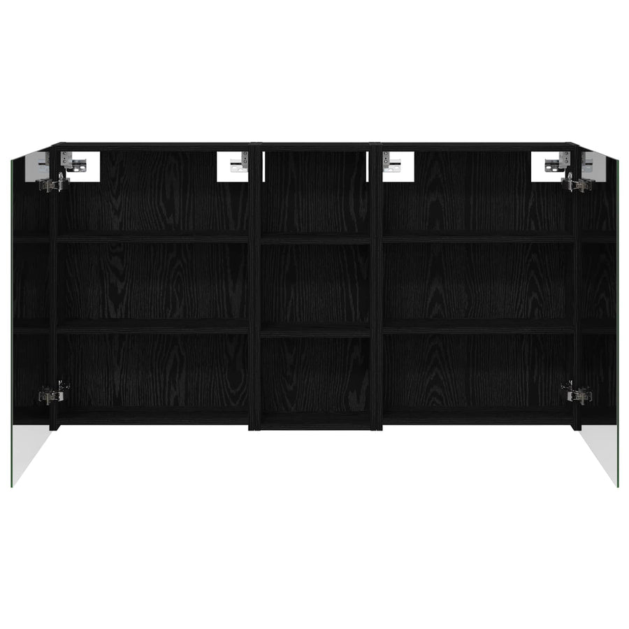 Badkamerkastenset 3 pcs 130 x 14,5 x 70 cm Bewerkt hout