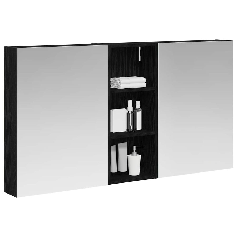 Badkamerkastenset 3 pcs 130 x 14,5 x 70 cm Bewerkt hout