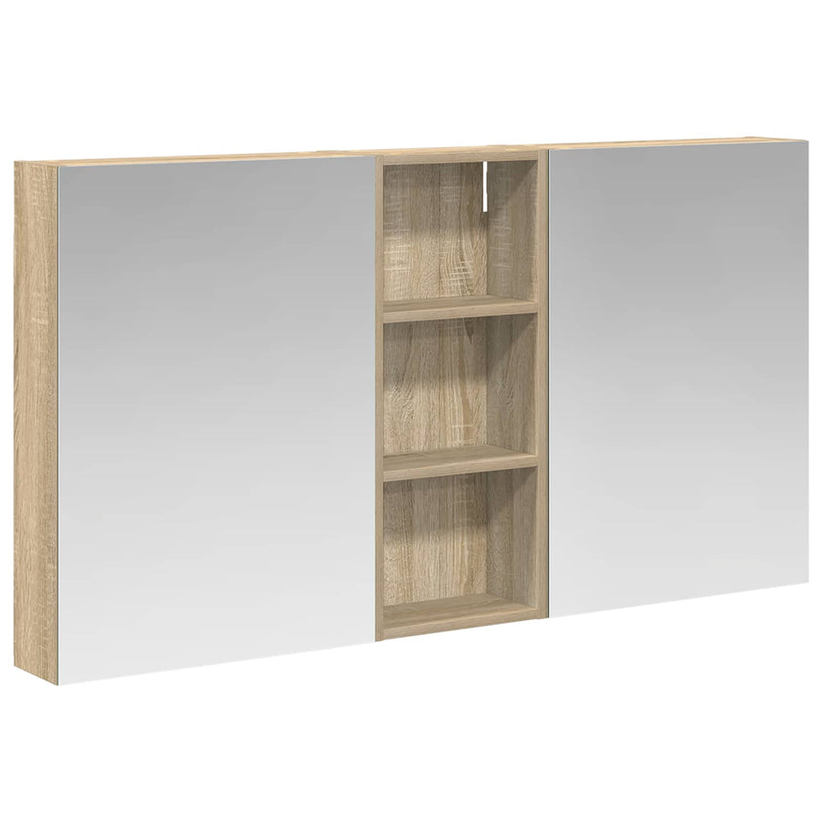 Badkamerkastenset 3 pcs 130 x 14,5 x 70 cm Bewerkt hout