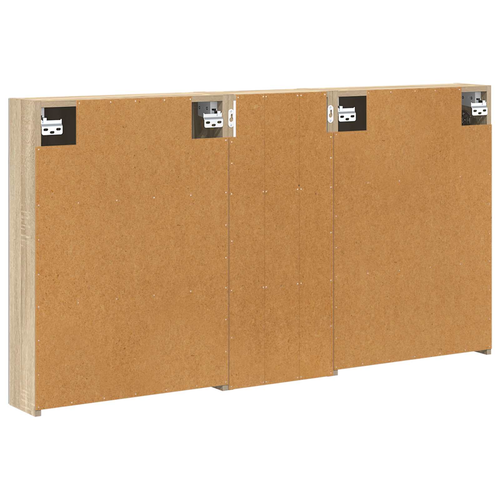Badkamerkastenset 3 pcs 130 x 14,5 x 70 cm Bewerkt hout