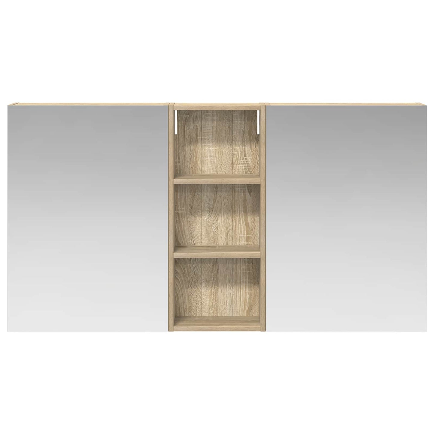 Badkamerkastenset 3 pcs 130 x 14,5 x 70 cm Bewerkt hout