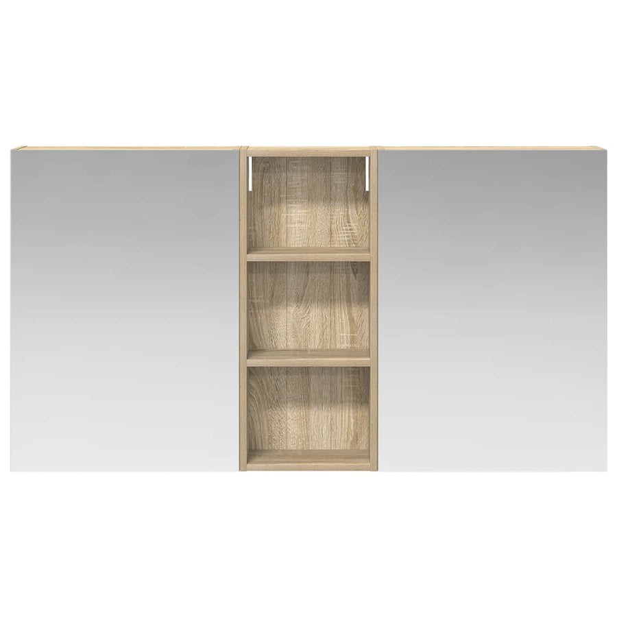 Badkamerkastenset 3 pcs 130 x 14,5 x 70 cm Bewerkt hout