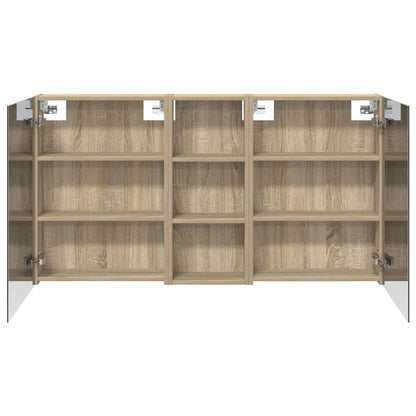 Badkamerkastenset 3 pcs 130 x 14,5 x 70 cm Bewerkt hout