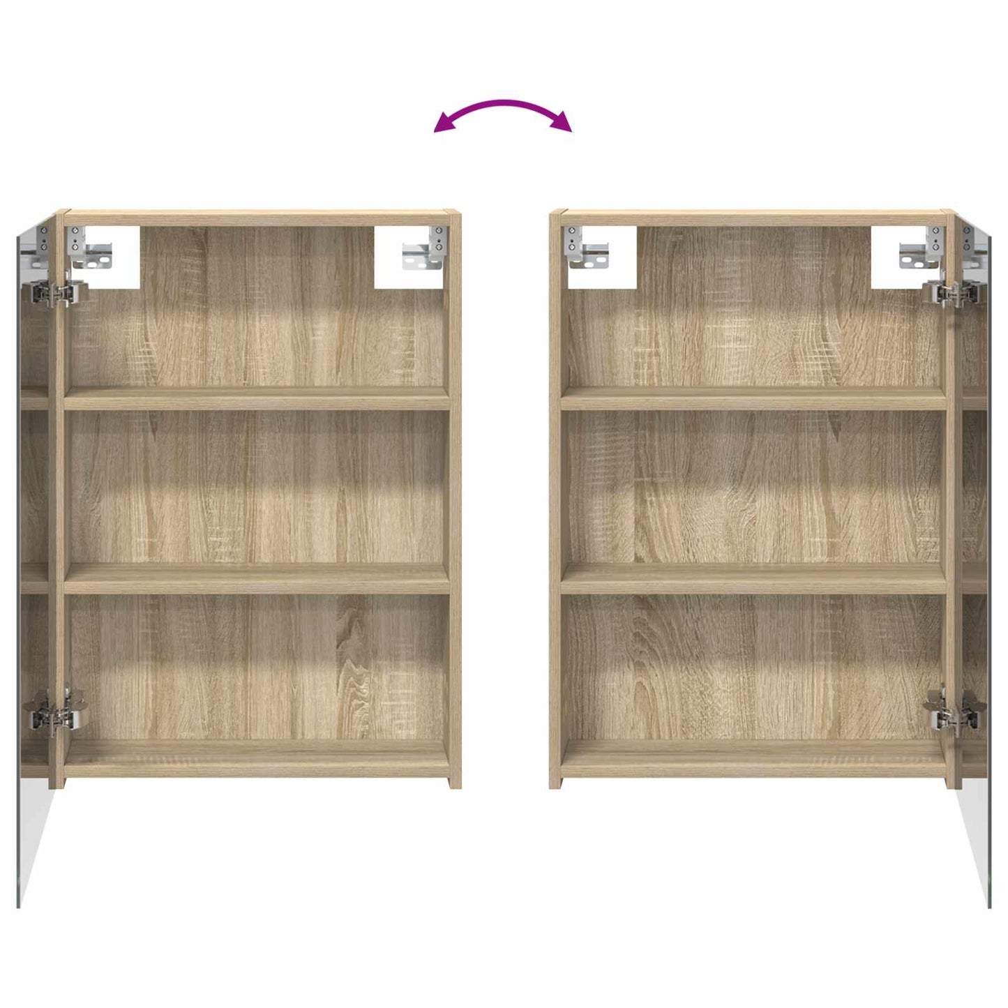 Badkamerkastenset 3 pcs 130 x 14,5 x 70 cm Bewerkt hout