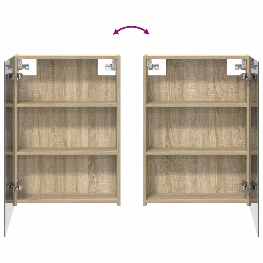 Badkamerkastenset 3 pcs 130 x 14,5 x 70 cm Bewerkt hout
