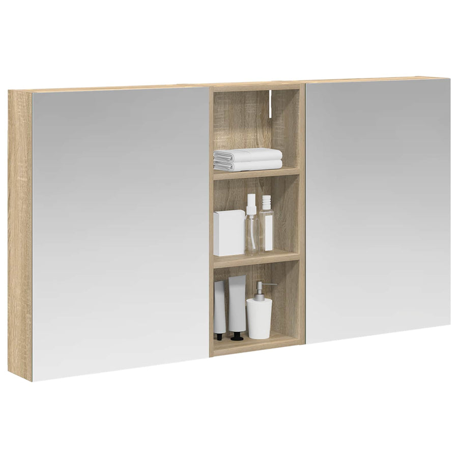 Badkamerkastenset 3 pcs 130 x 14,5 x 70 cm Bewerkt hout