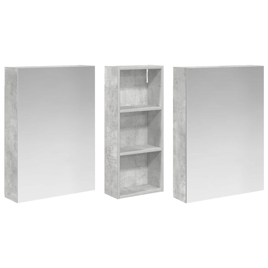 Badkamerkastenset 3 pcs 130 x 14,5 x 70 cm Bewerkt hout