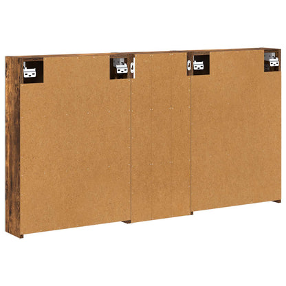 Badkamerkastenset 3 pcs 130 x 14,5 x 70 cm Bewerkt hout