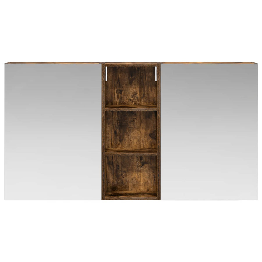 Badkamerkastenset 3 st 130 x 14,5 x 70 cm Bewerkt hout