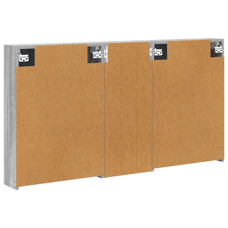Badkamerkastenset 3 pcs 130 x 14,5 x 70 cm Bewerkt hout
