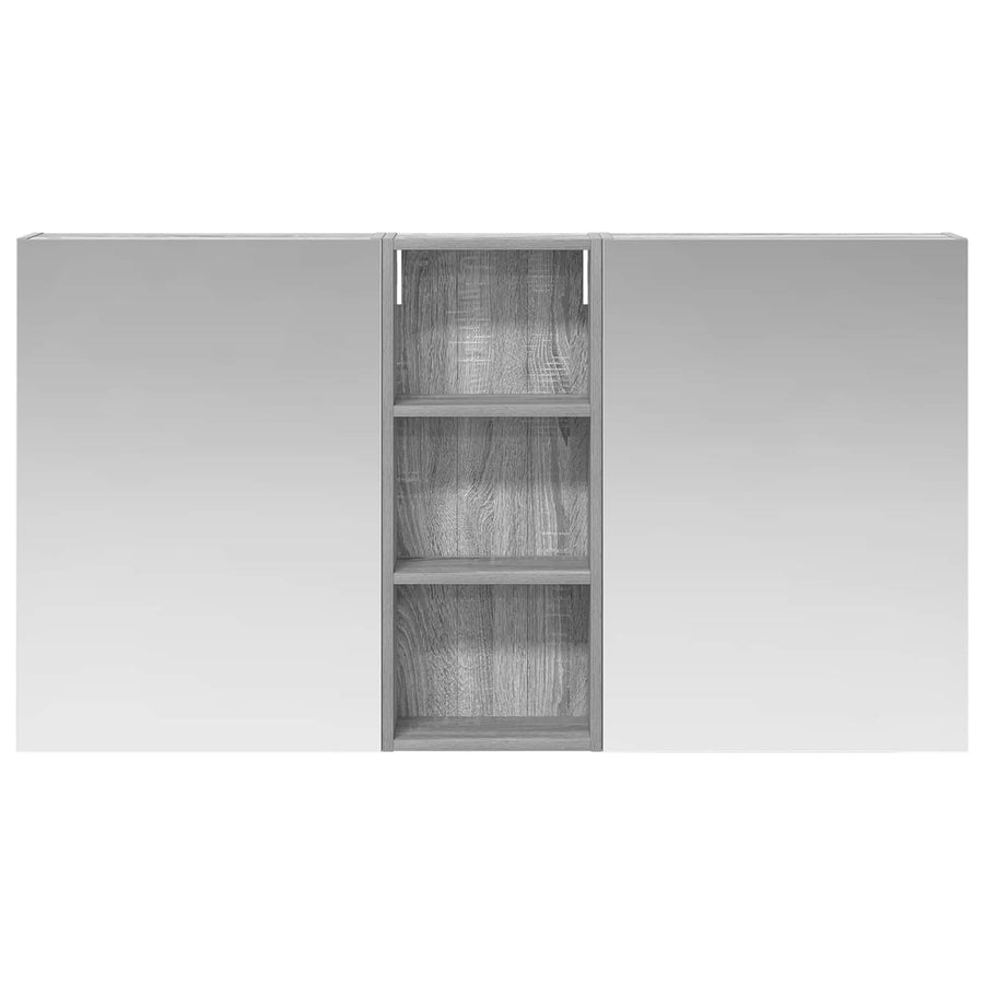 Badkamerkastenset 3 pcs 130 x 14,5 x 70 cm Bewerkt hout