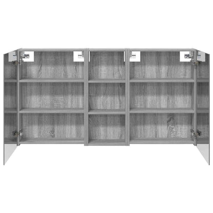 Badkamerkastenset 3 pcs 130 x 14,5 x 70 cm Bewerkt hout