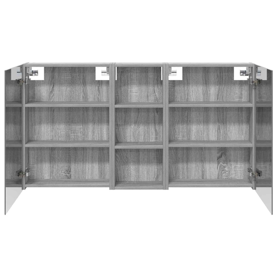 Badkamerkastenset 3 pcs 130 x 14,5 x 70 cm Bewerkt hout