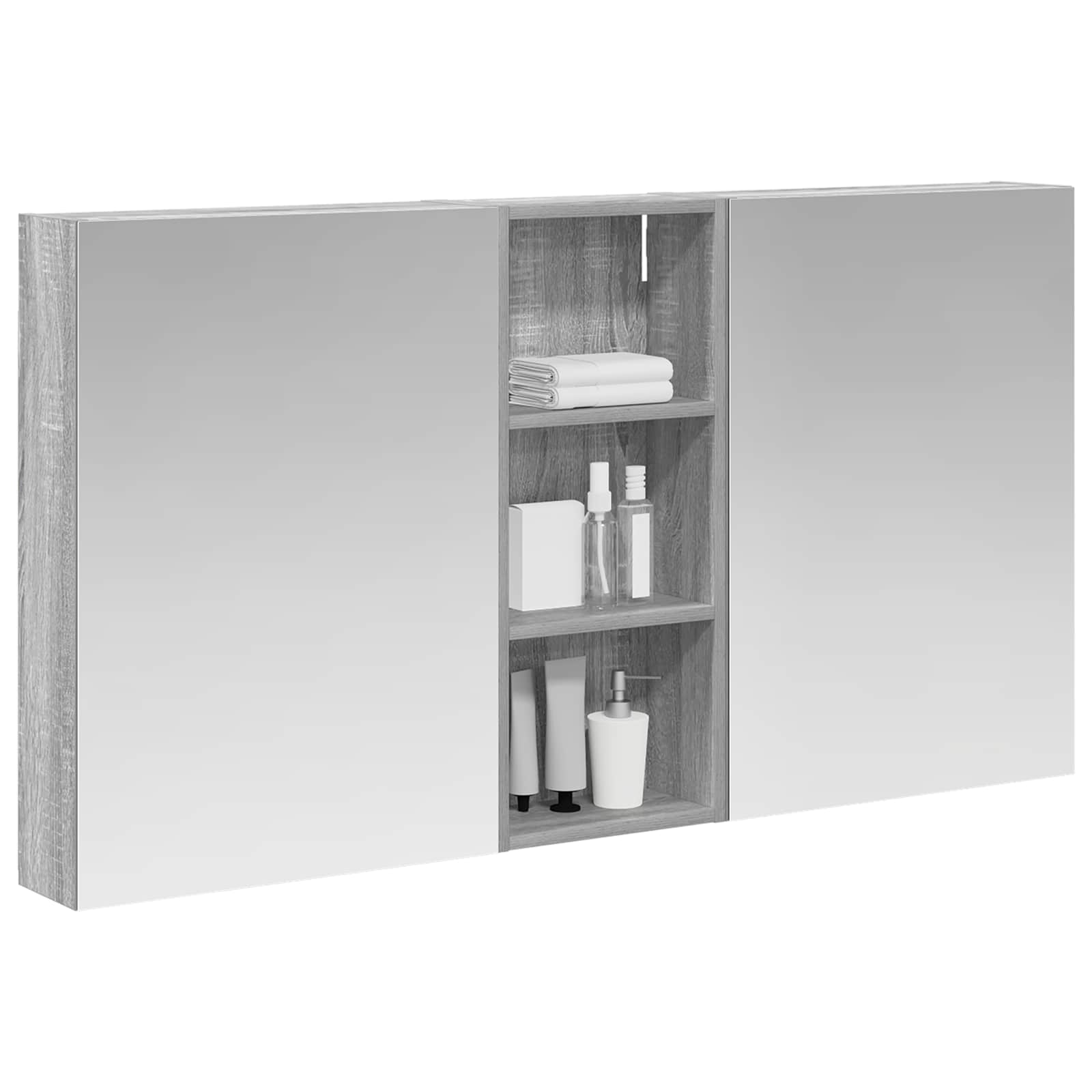 Badkamerkastenset 3 pcs 130 x 14,5 x 70 cm Bewerkt hout