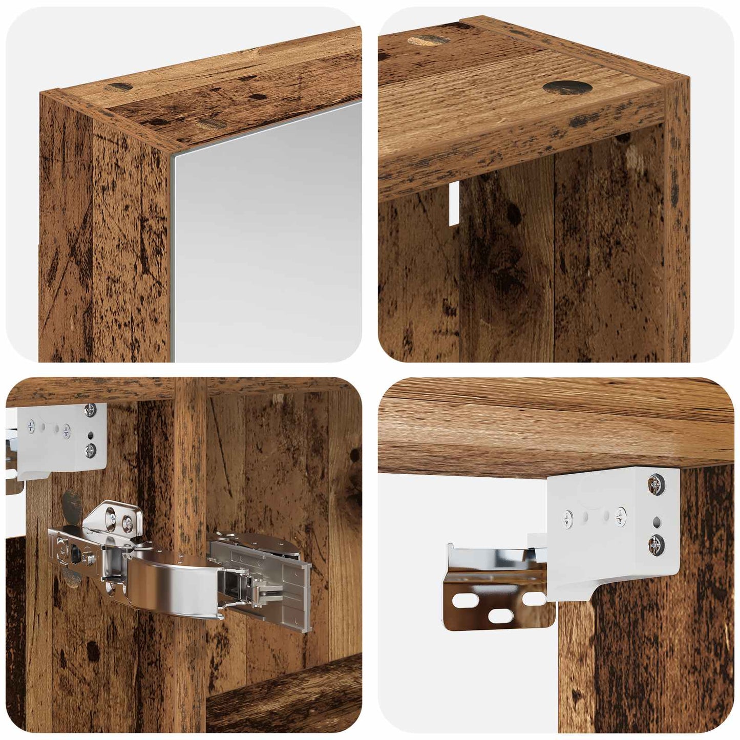 Badkamerkastenset 3 pcs 130 x 14,5 x 70 cm Bewerkt hout