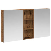 Badkamerkastenset bewerkt hout 130x14,5x70 cm