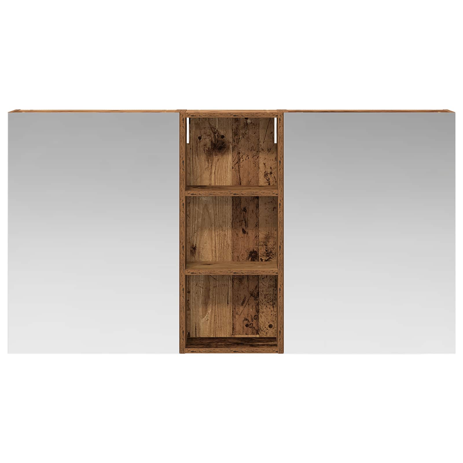 Badkamerkastenset 3 pcs 130 x 14,5 x 70 cm Bewerkt hout