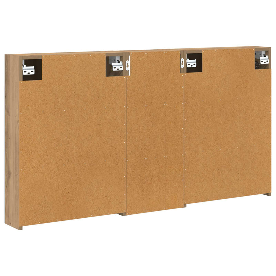 Badkamerkastenset 3 pcs 130 x 14,5 x 70 cm Bewerkt hout