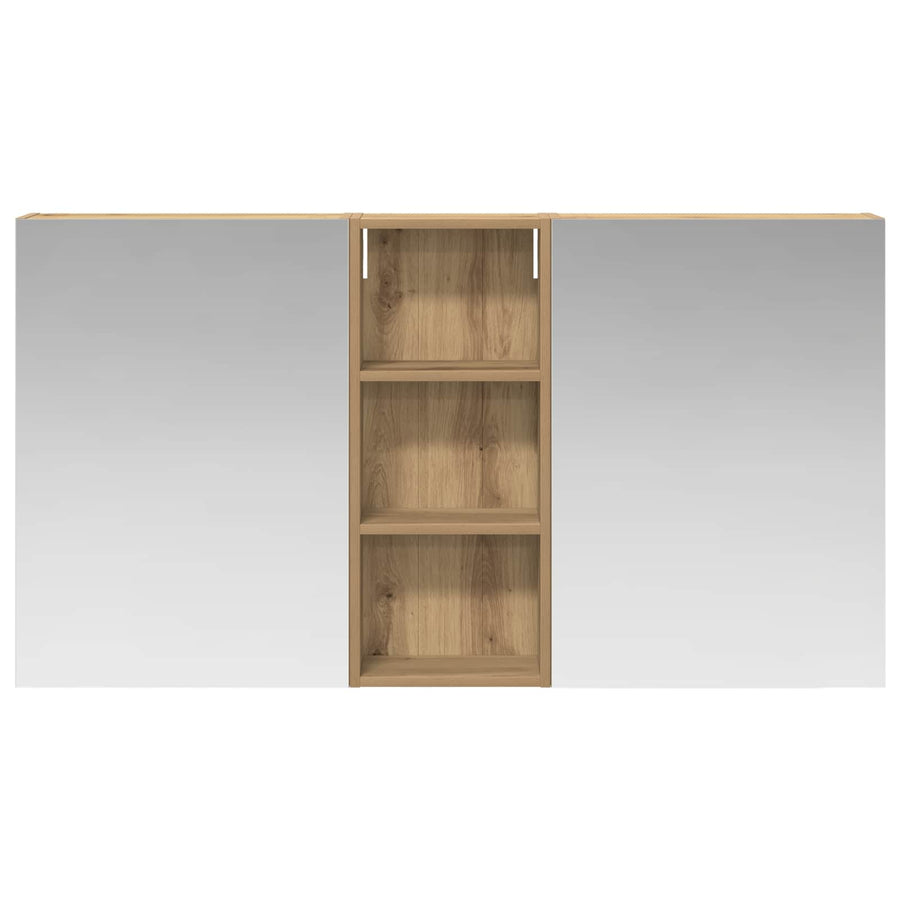 Badkamerkastenset 3 pcs 130 x 14,5 x 70 cm Bewerkt hout